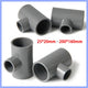 Reducing Tee Connectors PVC Plastic Pipe Fittings Connector I.D. 20mm-200mm Grey