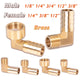 Brass 90° Elbow Barbed Hose Tail Fitting — Male & Female NPT Thread, Air Water