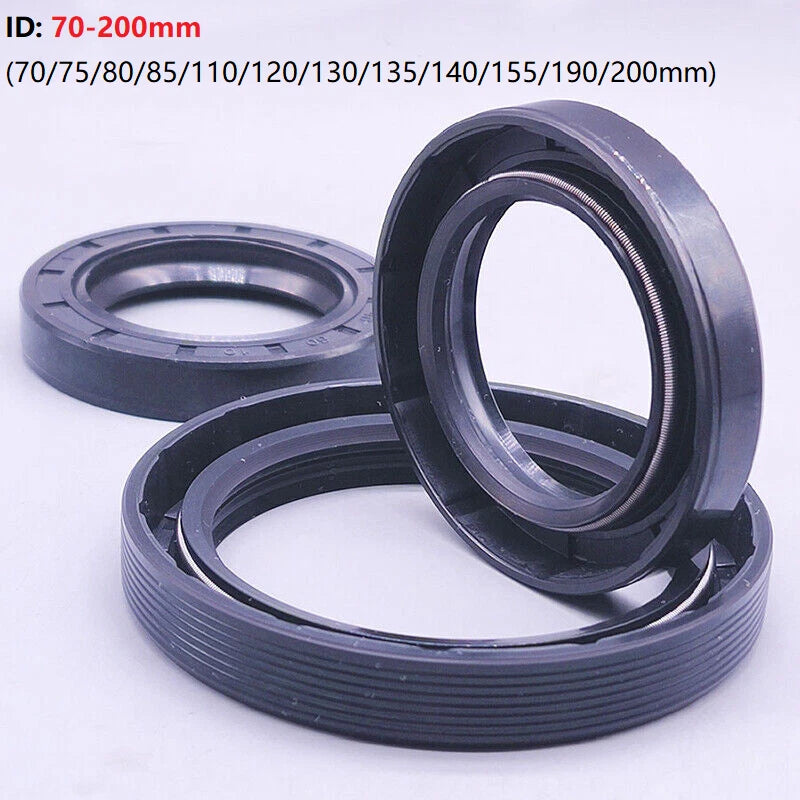 NBR TC Rotary Shaft Oil Seal with Garter Spring — 70mm to 200mm ID