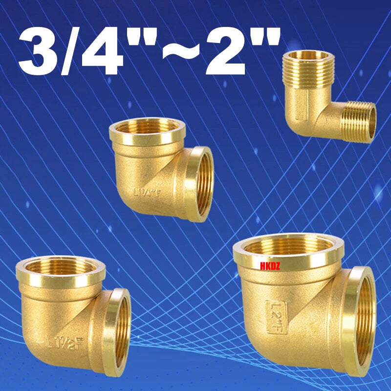 Brass L-Elbow Pipe Fittings 1 2"~2" BSP Female Male Threaded Reducing Connector