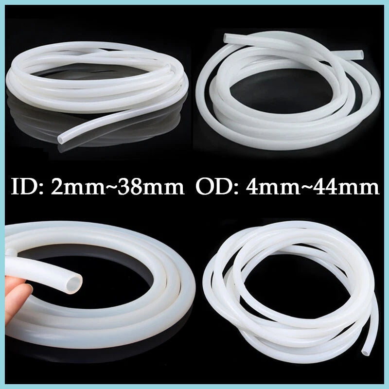 Silicone Vacuum Hose Pipe — White Rubber Tube for Water, Air & Coolant | ID 2mm–38mm