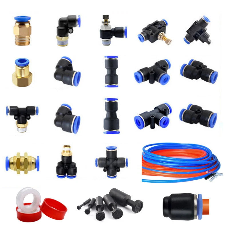 Pneumatic Push-to-Connect Fittings — Nylon Air Hose Tube Connectors, 22 Types