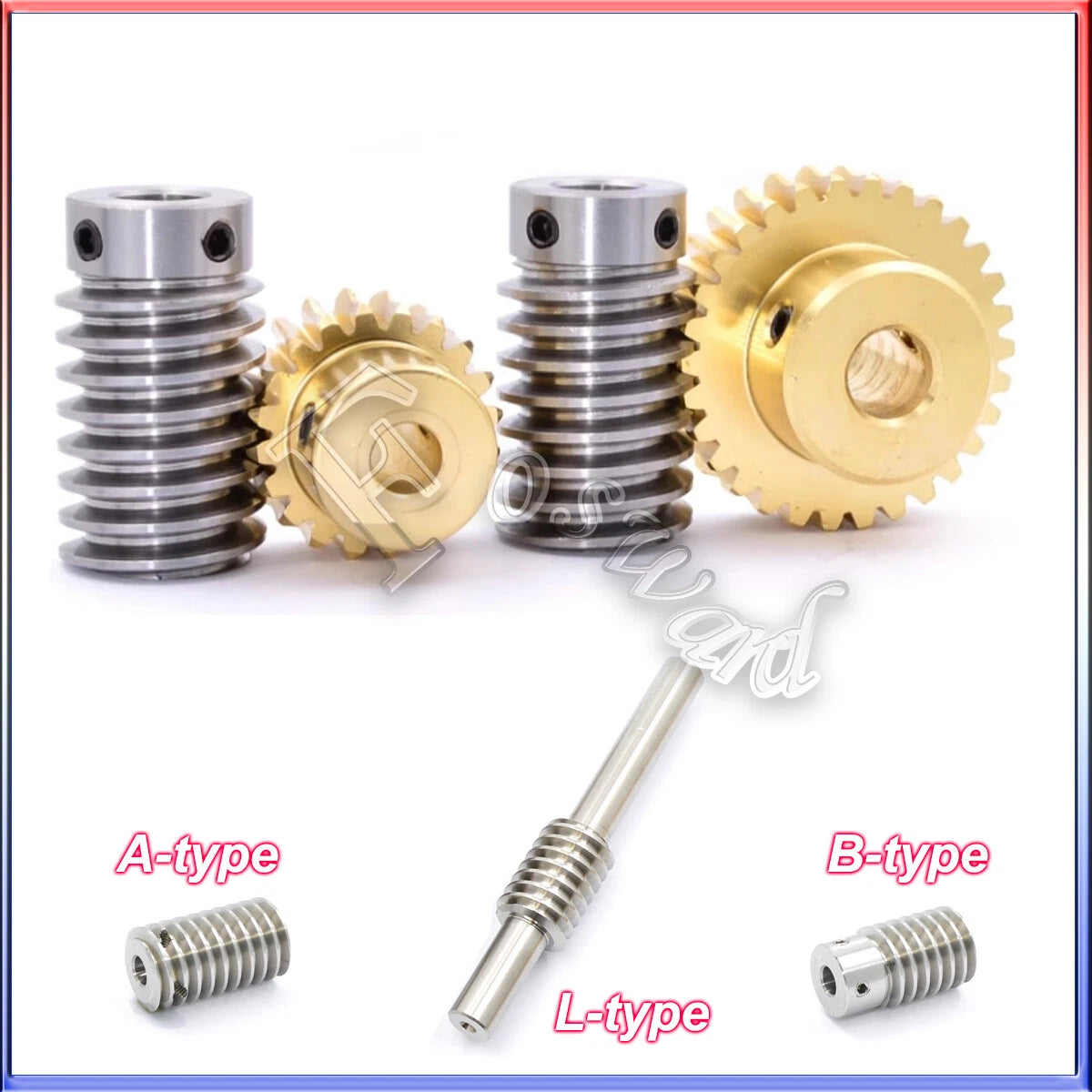 Worm Gear Set 0.5/0.8/1/1.5 Mod Rod Shaft Gear Wheel Reduce Transmission Part
