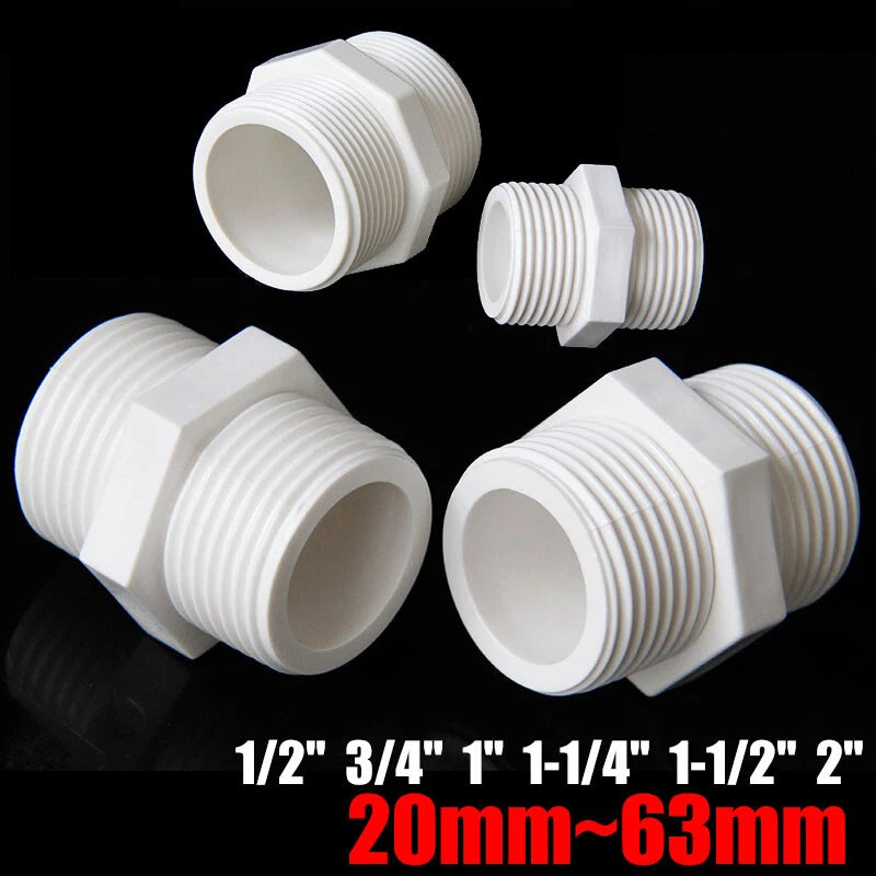 PVC Nipple Bsp Male Threaded Pressure Fittings Pipe Fitting Id 20mm~63mm White