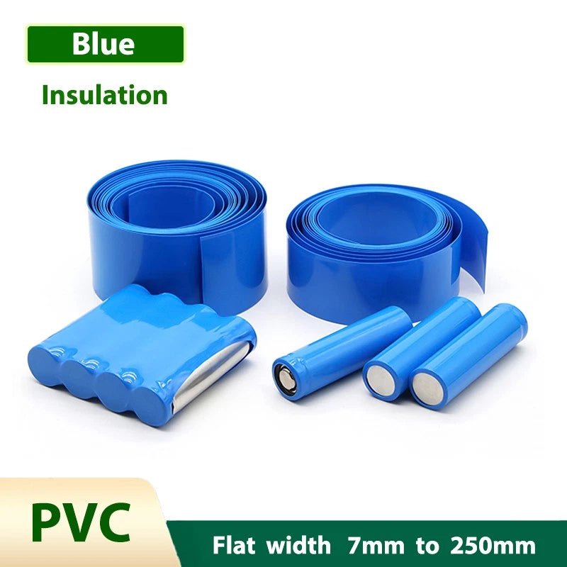 PVC Heat Shrink Tubing Blue Wrap Sleeve — Battery & Wire Insulation, 7mm to 300mm - HomeDIYer