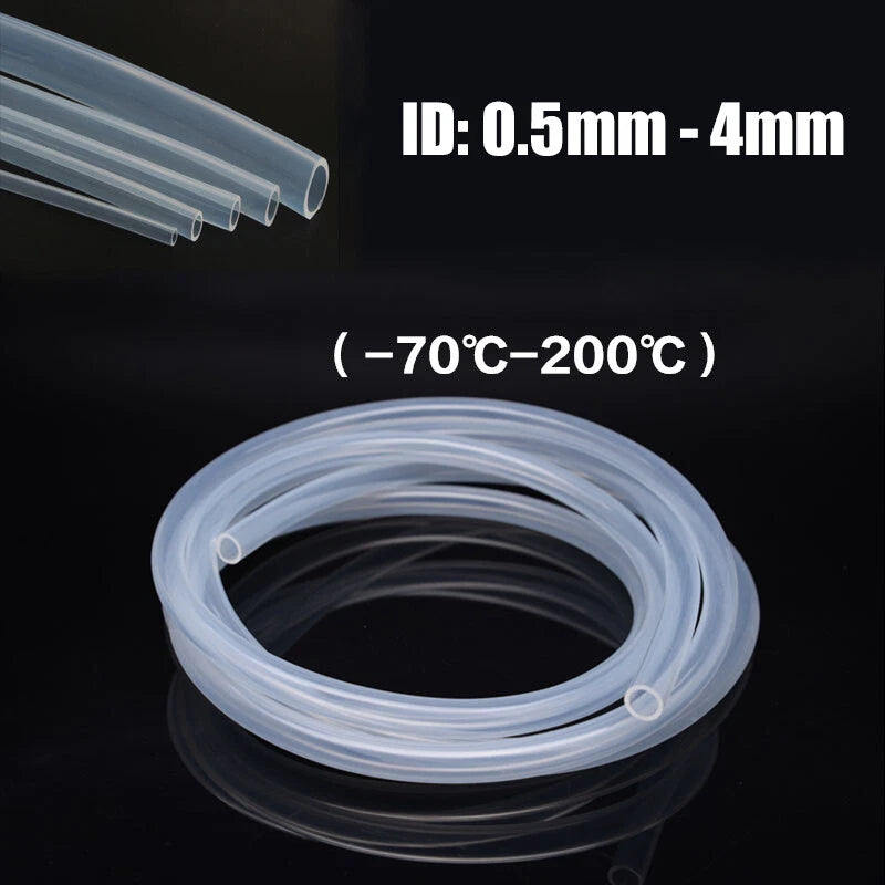 Food Grade Clear Silicone Tubing — ID 0.5mm to 4mm Flexible Hose for Brewing, Milk & Lab Use