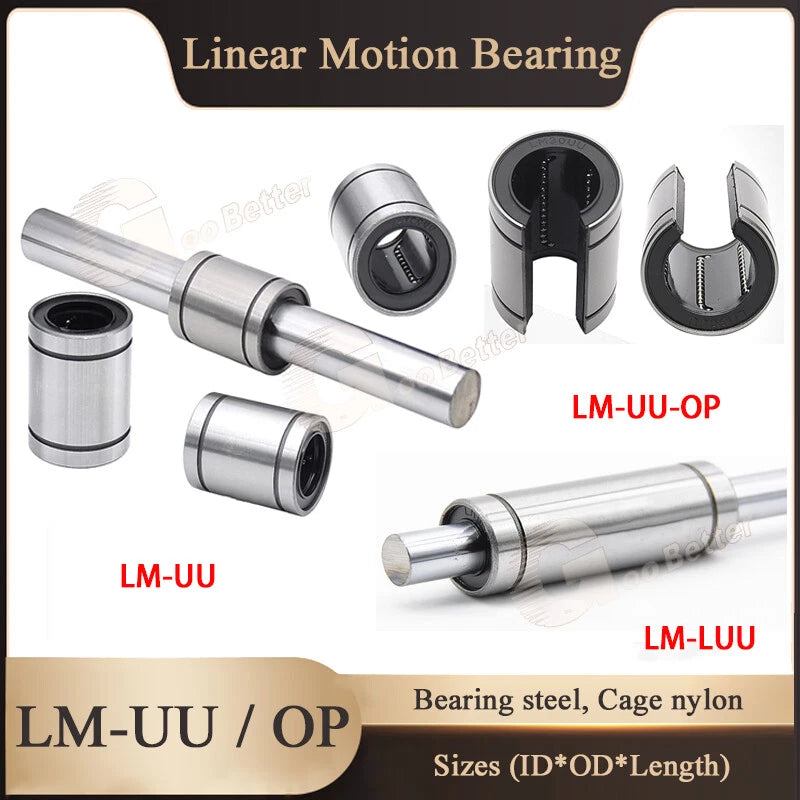 Linear Motion Ball Bearing LM3UU~LM60UU Slide Open Bushing Motion Ball Bearings