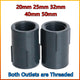 PVC Double Female BSP Thread Pipe Fitting — 1/2" to 2" | Straight Threaded Coupling