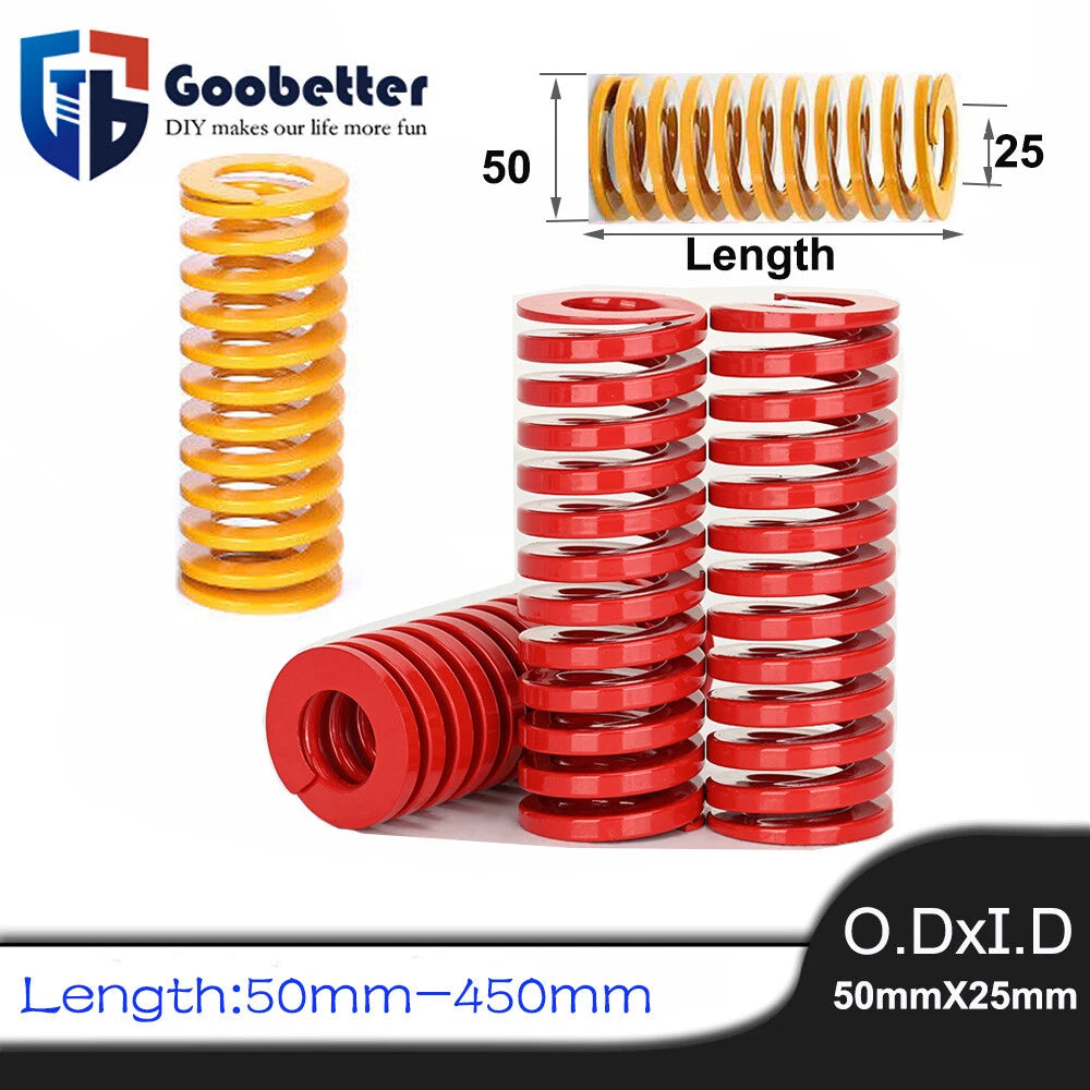 OD 50mm/ID25mm Dia Springs Compression Mould Spring Light/Medium/Heavy Load Duty