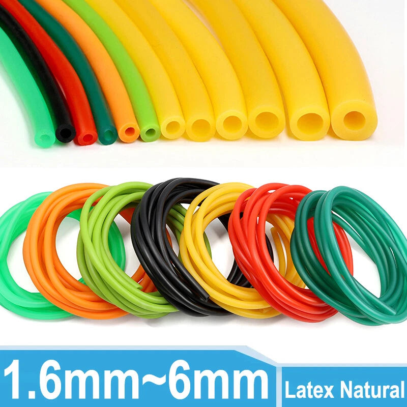 Natural Latex Rubber Tubing — ID 1.6mm to 6mm, Multi-Color, Cut-to-Length