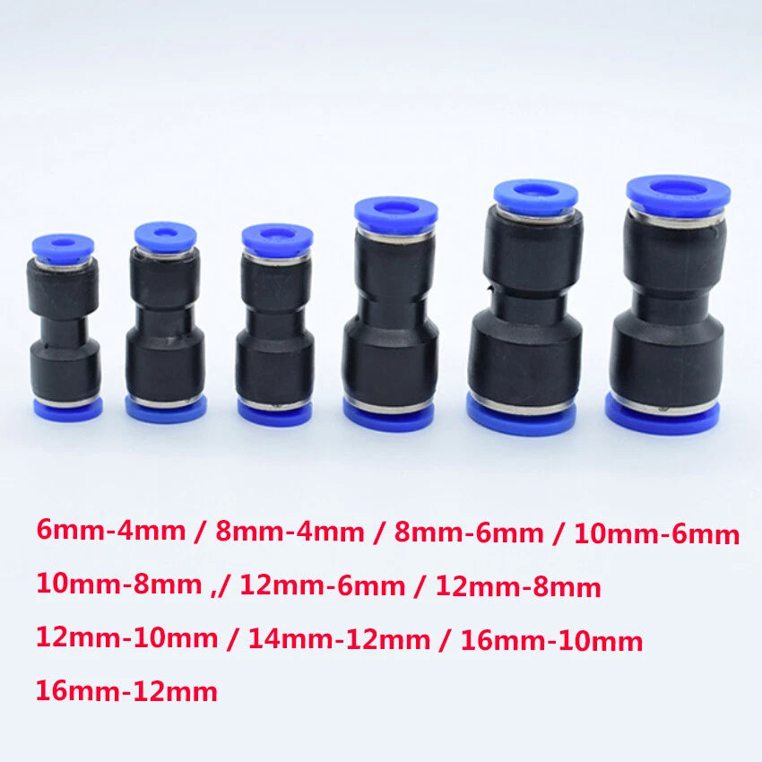 Reducer Straight Push-In Fittings | Pneumatic Tube Connector 4mm–16mm
