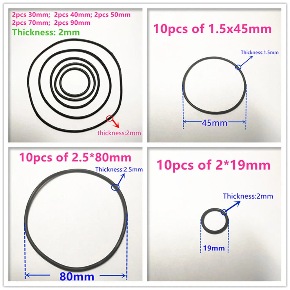 10pcs Silicone Rubber Round Belts for Pulley Drive Systems