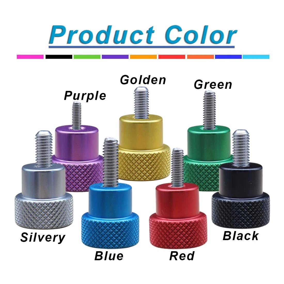 M10 Knurled Thumb Screws Aluminum + Stainlessl Hand Grip Knob Bolts High Type