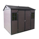 8 x 6 ft Resin Outdoor Storage Shed Waterproof Shed with Floor & Two Windows & Lockable Door, Tool Shed for Garden, Patio, Backyard ( Brown)