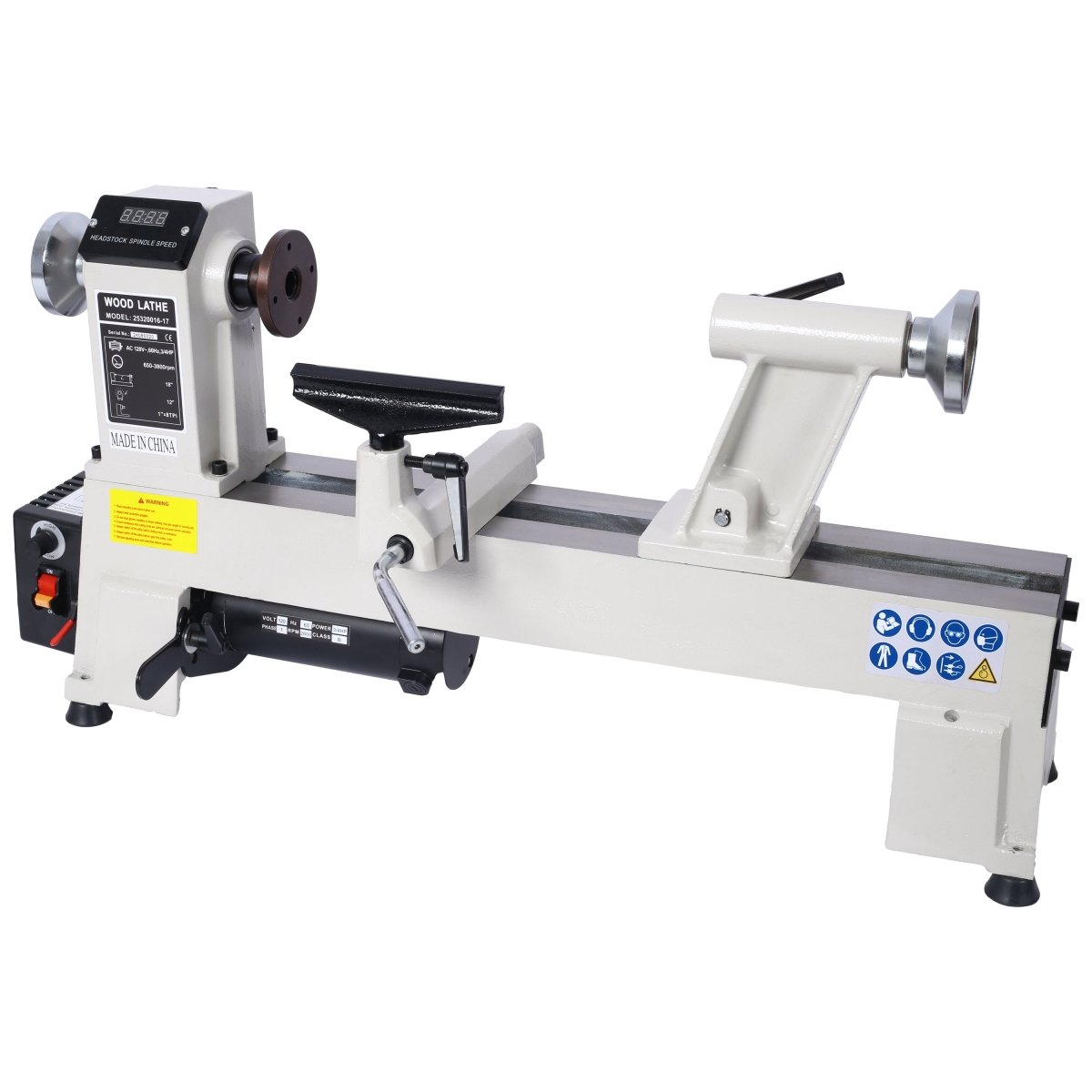 12" x 18" Wood Lathe, Benchtop Wood Lathe Machine 3/4 HP Infinitely Variable Speed 650 - 3800 RPM for Woodworking, Woodturning - HomeDIYer