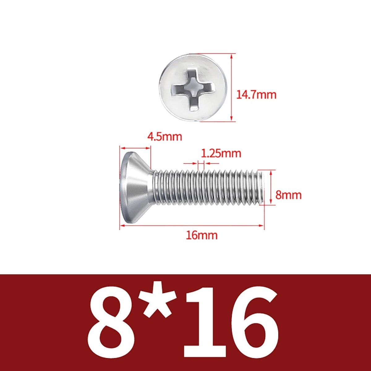M3–M10 Phillips Countersunk Machine Screws – A2 Stainless Steel, Flat Head, Fully Threaded (3–100mm Overall Length) - HomeDIYer