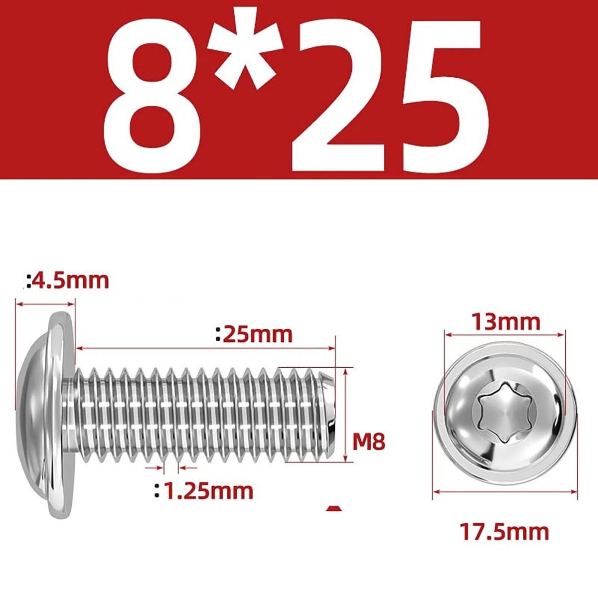 Torx Flanged Button Head Screws — 18 - 8 Stainless Steel, ISO 7380 - 2, M2 to M8 - HomeDIYer