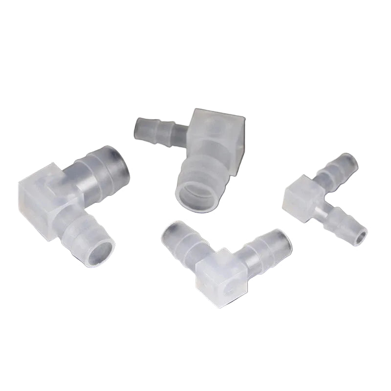 L-Shaped Reducer Elbow Hose Connector — Plastic Tube Fitting for Air & Water Lines
