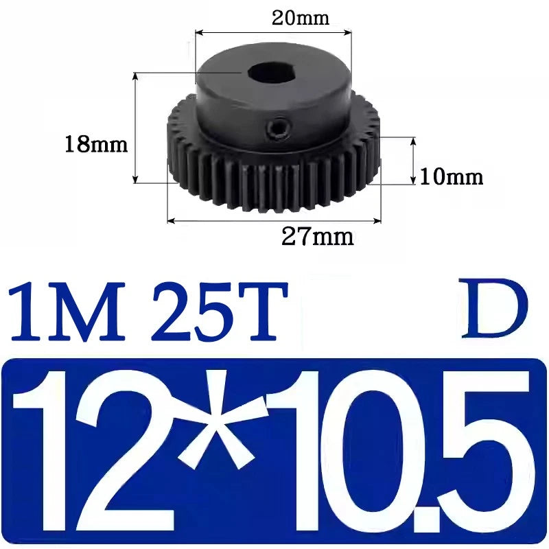 Spur Gears 1 Mod Transmission Gear With Step 45# Steel Pinion Motor Gear 10T~29T