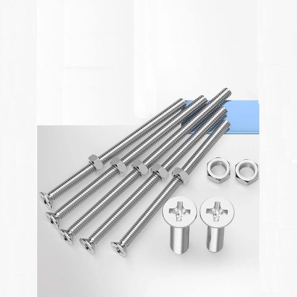 M2–M12 Phillips Countersunk Head Machine Screws with Hex Nuts | A2 304 Stainless Steel - HomeDIYer