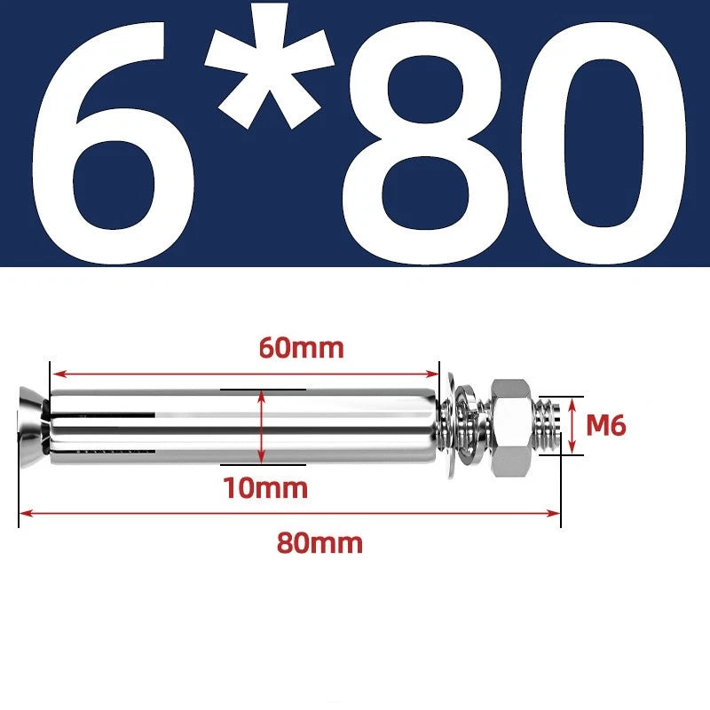 M6-M20 Stainless Steel Concrete Expansion Anchor Bolts – Extra Long