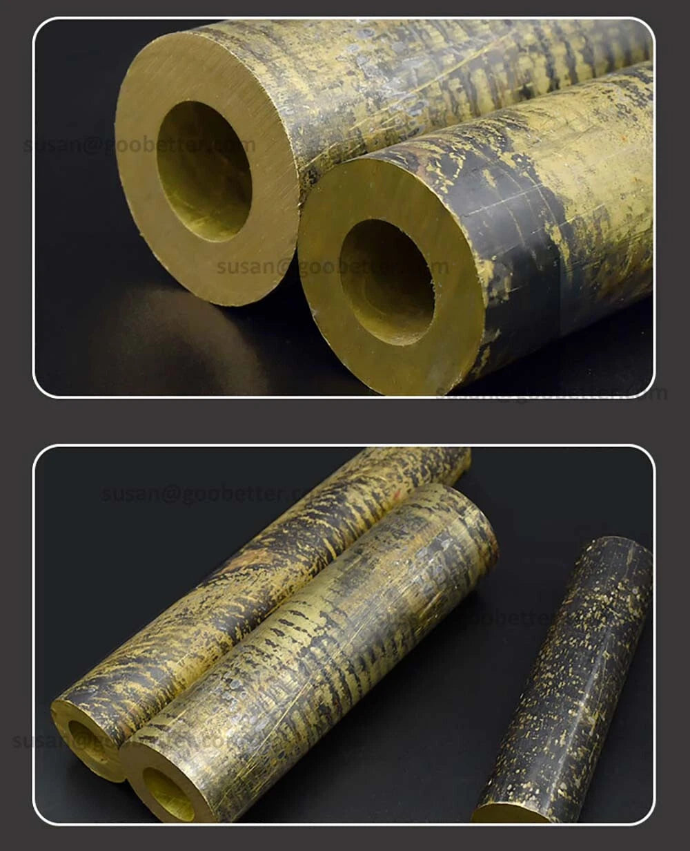 Bronze Brass Round Tube — OD 25mm–80mm, ID 15mm–60mm, Length 100mm
