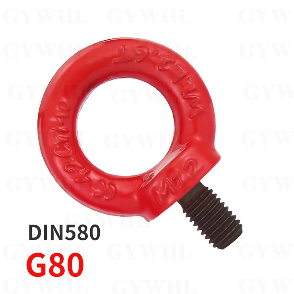 DIN 580 Lifting Eye Bolts & Nuts — G80 & 12.9 Manganese Steel, M6–M36 - HomeDIYer