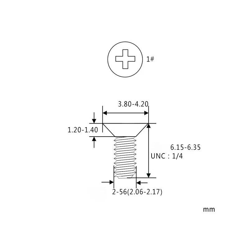 #2-56 Countersunk Phillips Machine Screws – 1/4" Length, Nickel Plated Carbon Steel (UNC)