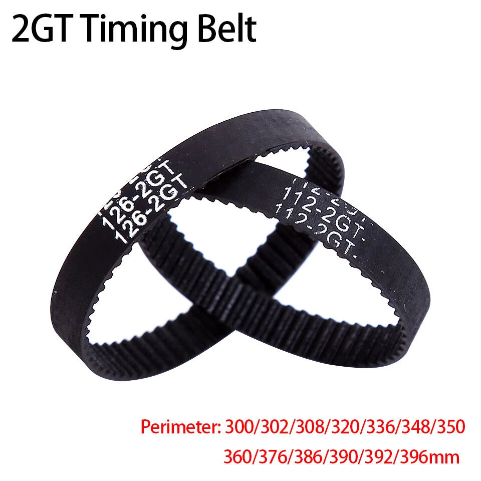 2GT Closed-Loop Timing Belt 6mm Wide — CNC & 3D Printer Drive Belt, 300mm–396mm Perimeter