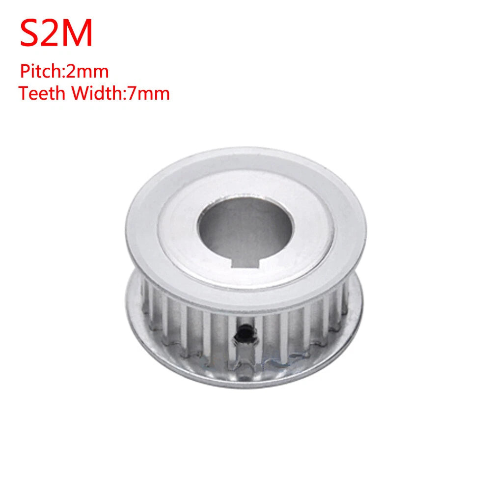 S2M 26T-80T Timing Belt Pulleys Pitch 2mm AF-type With Keyway Pulley Width 7mm