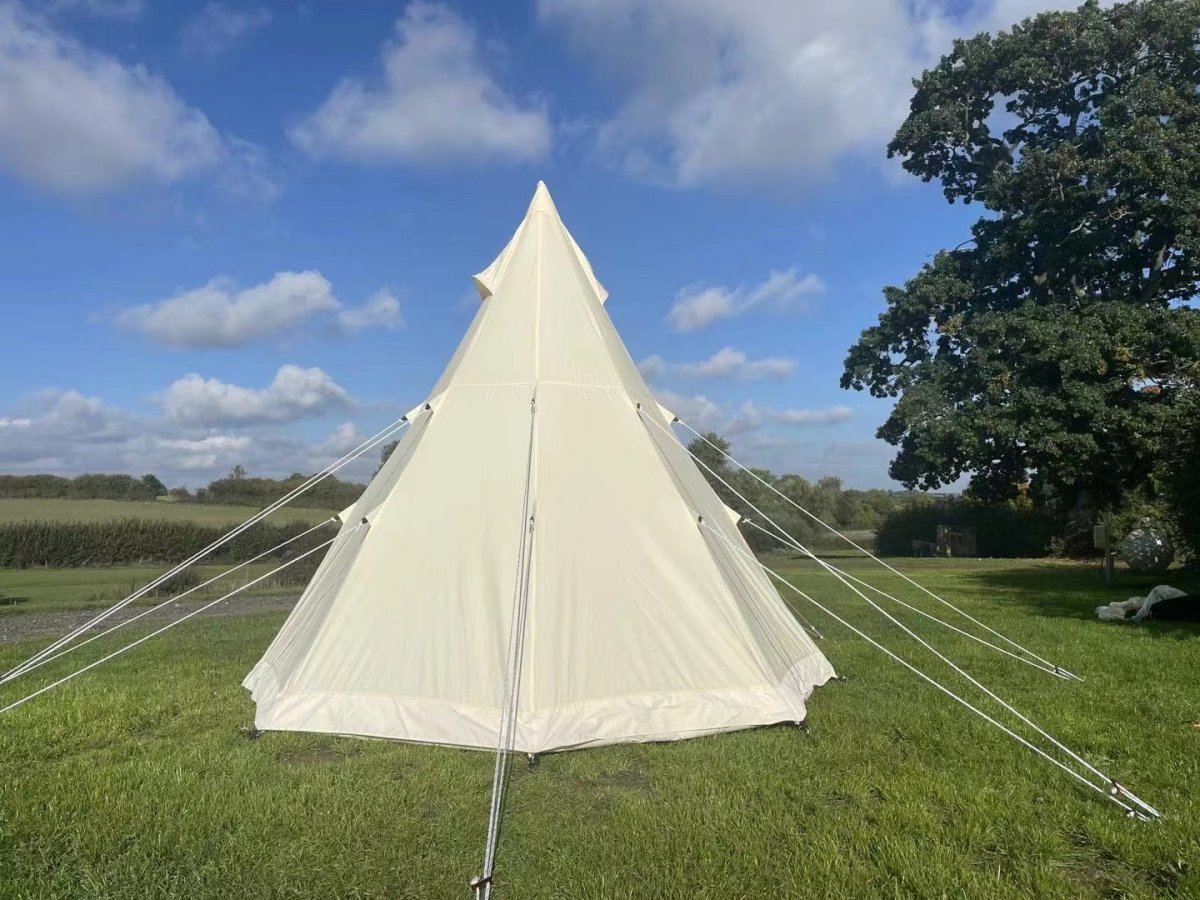 Bell Tent 4 Season 9.85ft Glamping Tent, Hot Tent,Ideal for Family Camping, Hiking,Canvas Tent with Aluminum Pole. Support Camouflage Fabric Customization - HomeDIYer
