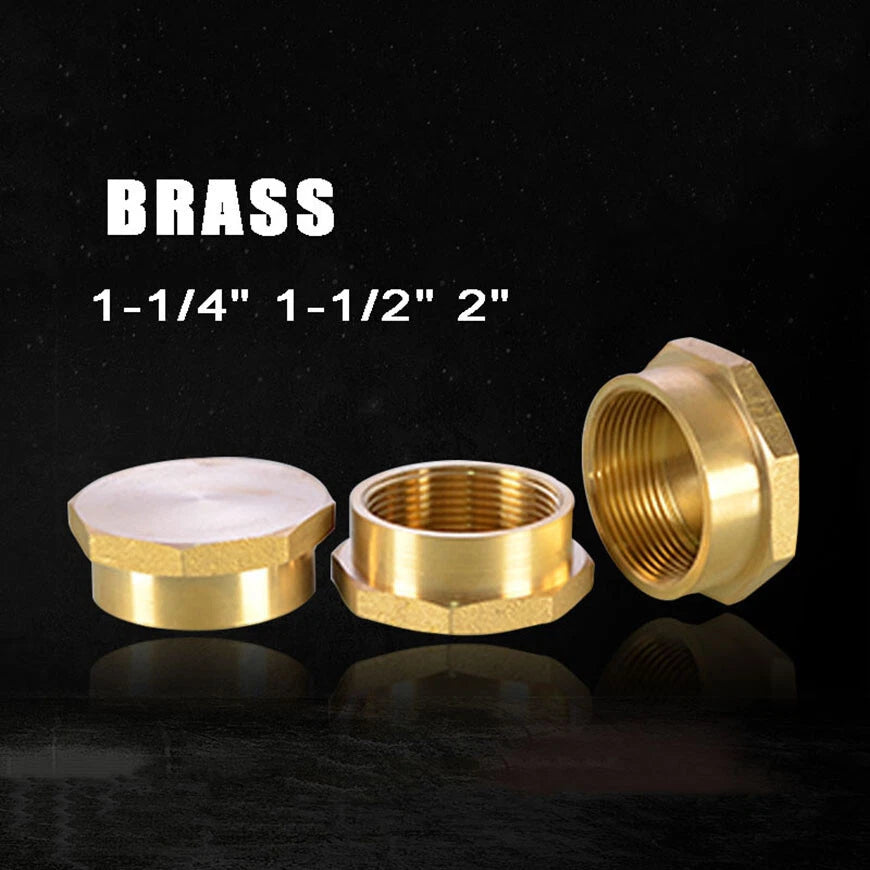 Brass Octagonal Blanking Plug — Male & Female Pipe End Cap | 1-1/4" 1-1/2" 2"