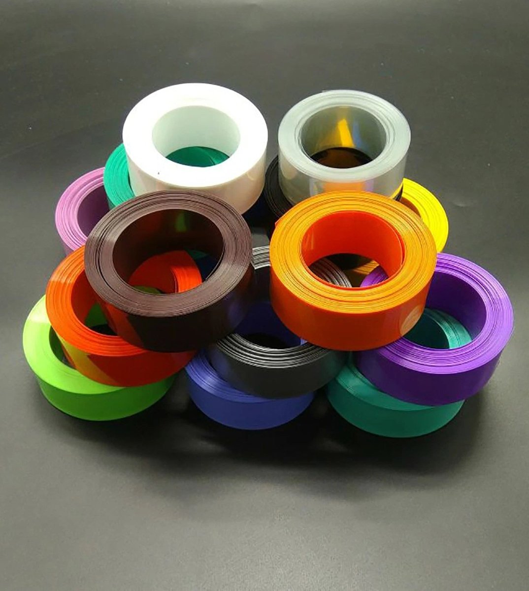 PVC Heat Shrink Tubing for AA Battery — 23mm Flat Width, 14 Colors, Custom Length - HomeDIYer