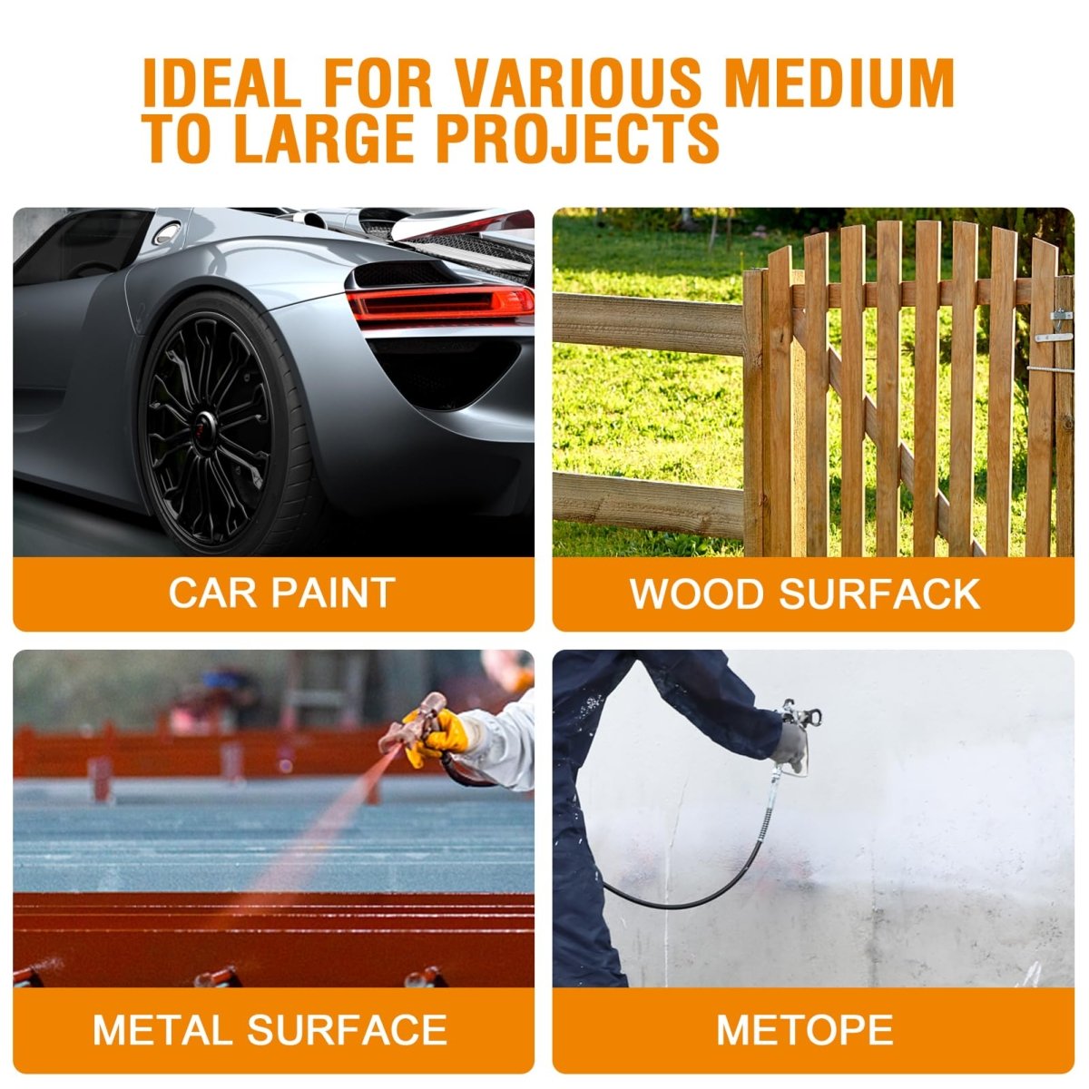 Airless Paint Sprayers, 3300PSI Motorized Paint Sprayer with Stand, High Efficiency Spray Paint Machine for Home, Outdoor DIY Handyman Shed Garage House Painting Deck Shed Fence Furniture - HomeDIYer