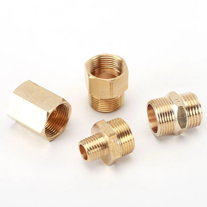 M22x1.5 Brass Hex Nipple Pipe Adapter — FM / MM / FF & Reducer Fittings