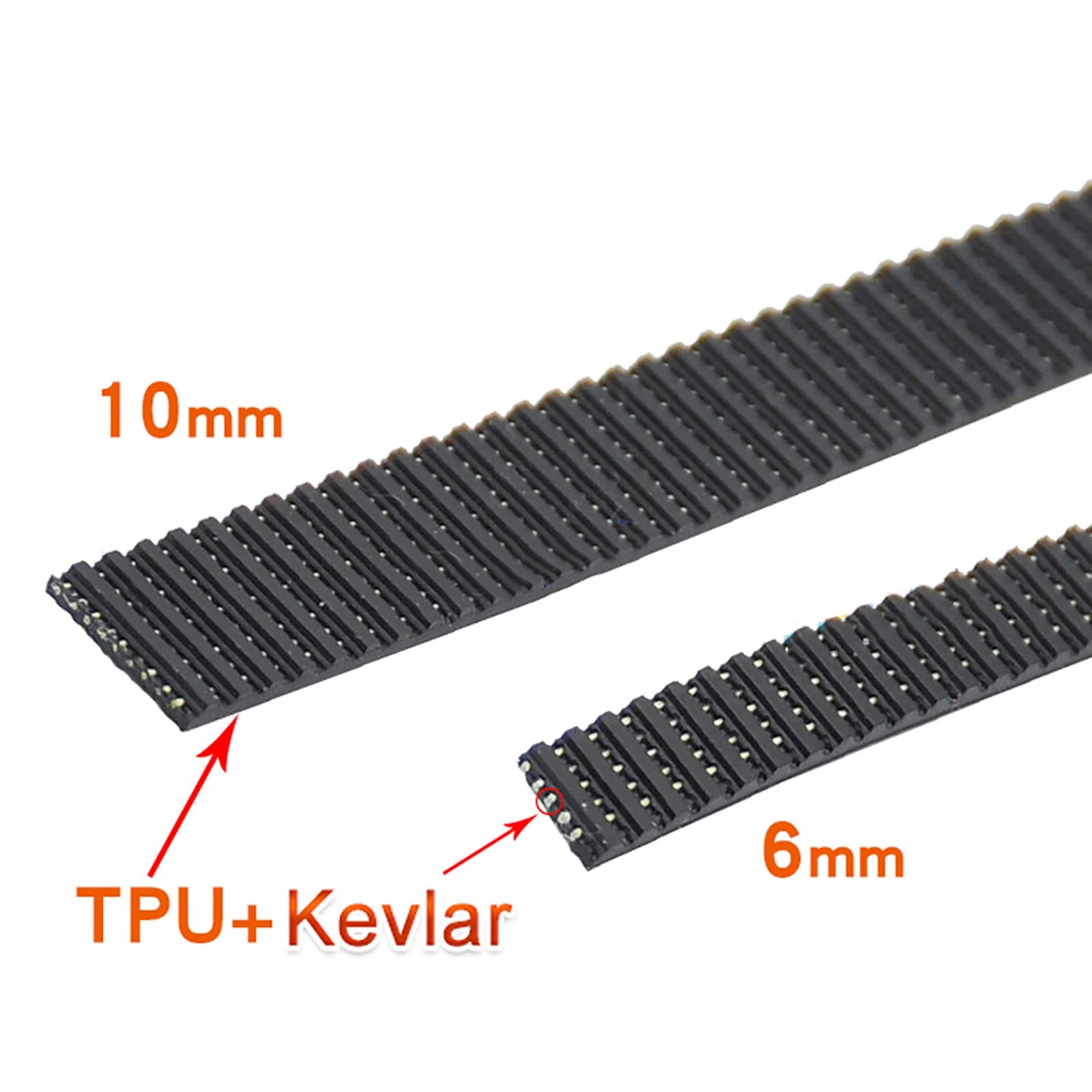 MXL / 2GT Open Timing Belt — TPU Synchronous Drive Belt, 6mm & 10mm Wide, Cut to Length