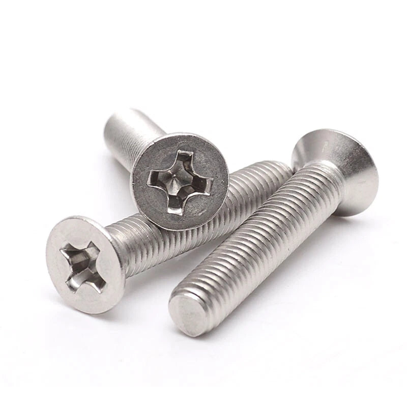 Phillips Countersunk Machine Screws 304 A2 Stainless Steel M4 M5 M6 | Flat Head Metric Bolts