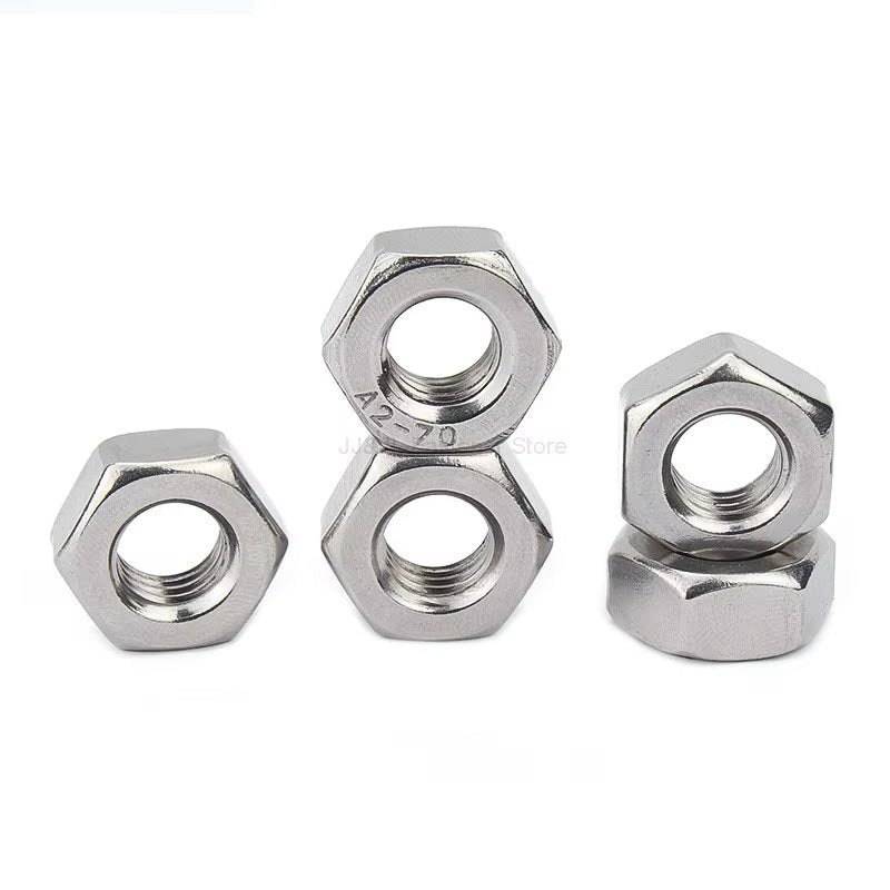 10Pcs 304 A2 Stainless Steel Hex Hexagon Nut M3 M4 M5 M6 M8 M10 M12 - HomeDIYer