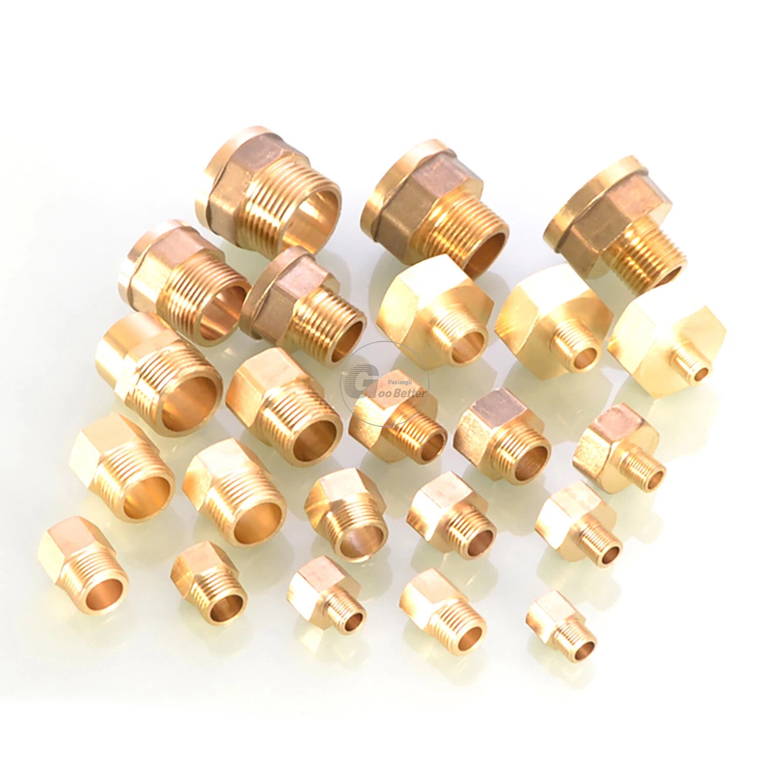 BSPT Reducing Adapter Fittings — Brass Female to Male, 1/8" to 2"