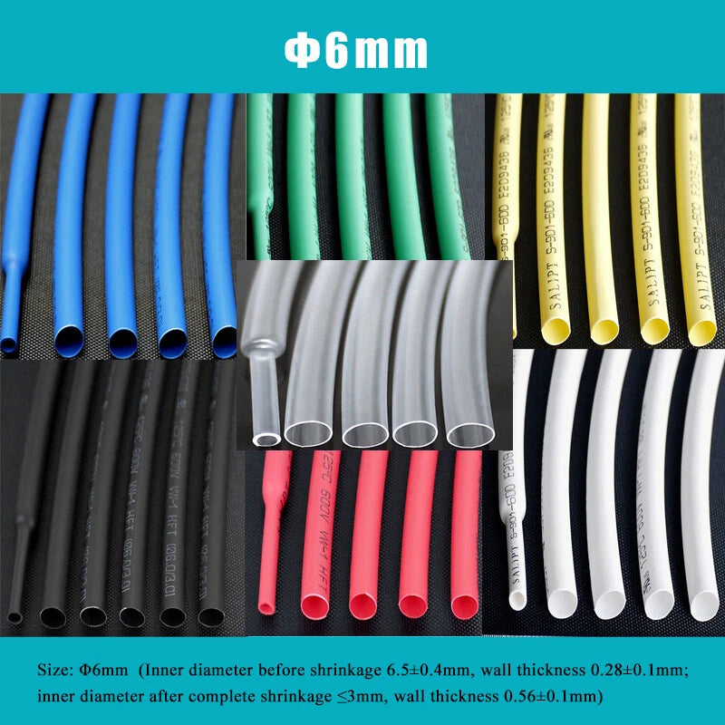 6mm Heat Shrink Tubing 2:1 – Electrical Wire Sleeve & Cable Wrap