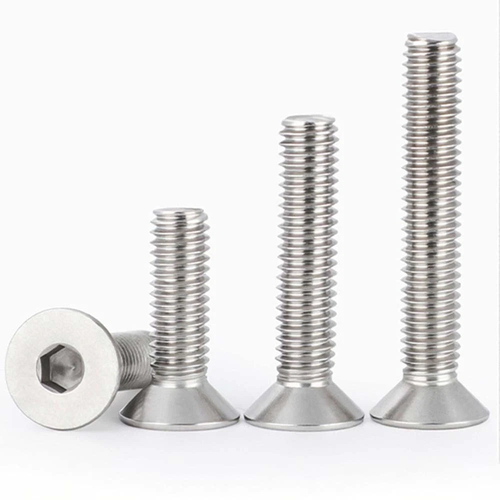 A4 Stainless Steel Countersunk Hex Socket Screws – Marine Grade, M2 to M16 (DIN 7991)