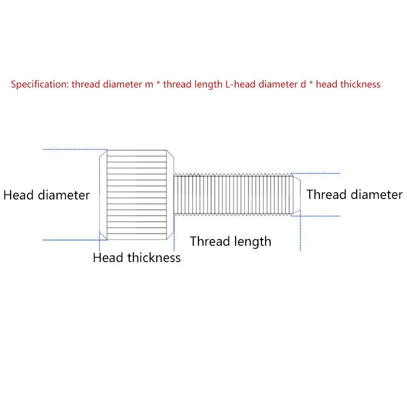 M1.6–M5 Cheese Head Knurled Thumb Screws | Hand Knob Bolts | 10 Pcs - HomeDIYer