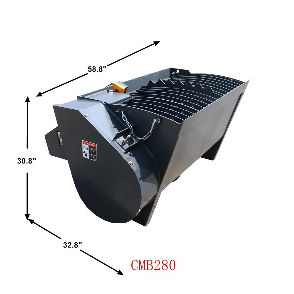 280Lt Volume Skid Steer Attachments Concrete Mixer Bucket - HomeDIYer