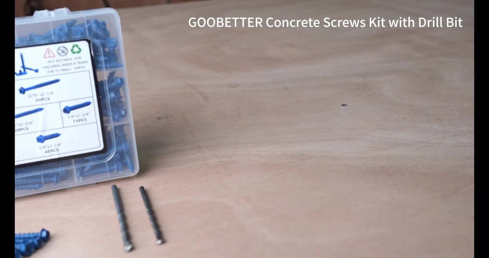 220x 1/4" 3/16" Hex Washer Head Concrete Masonry Screws Tapcon Anchor & Bit DIY
