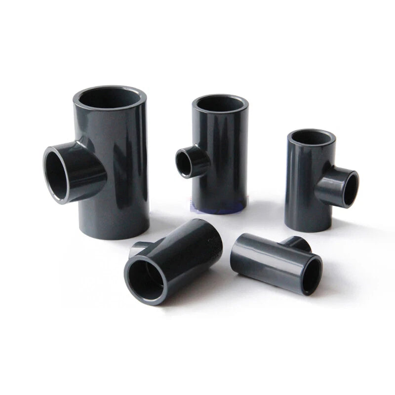 PVC Reducing Tee Pipe & Fittings Solvent Weld Pressure Adapter Connector Black