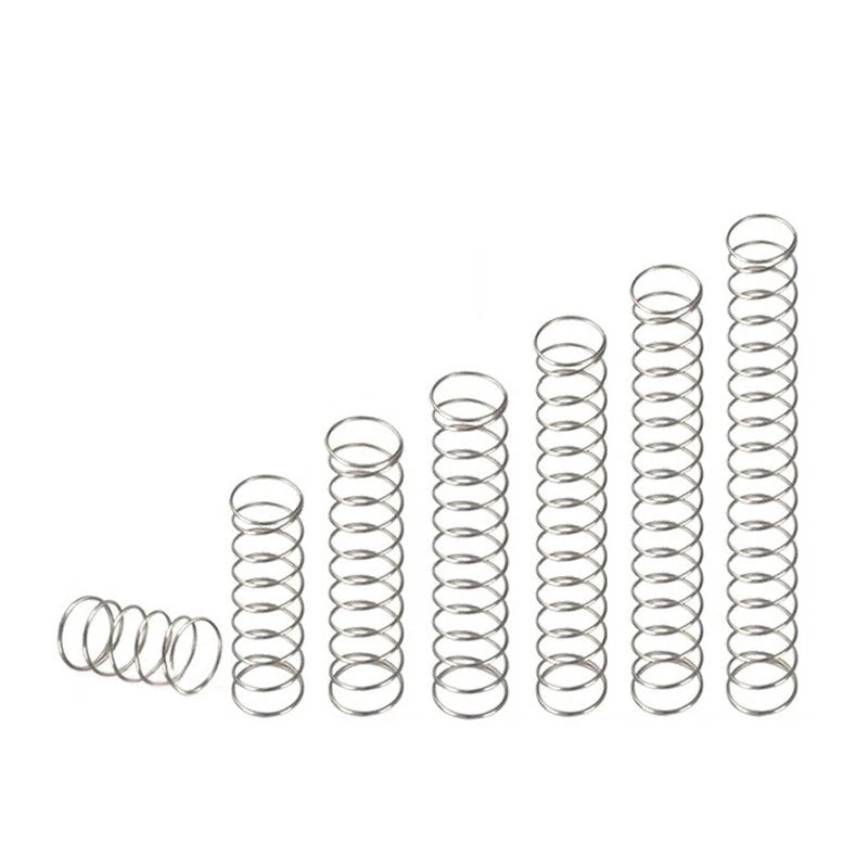 10Pcs Spring Steel Compression Pressure Springs 0.3mm Wire Diameter OD 4.5mm-8mm