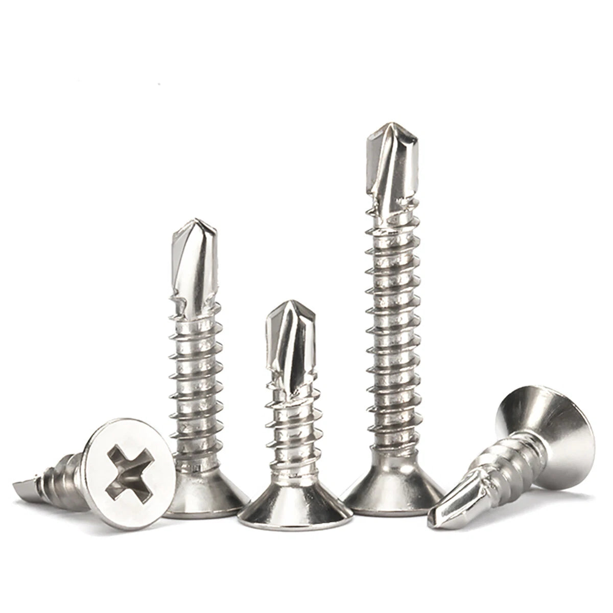 #6 #7 #8 #10 #12 #14 Countersunk Head Self Drilling Tek Screws – 410 Stainless Steel