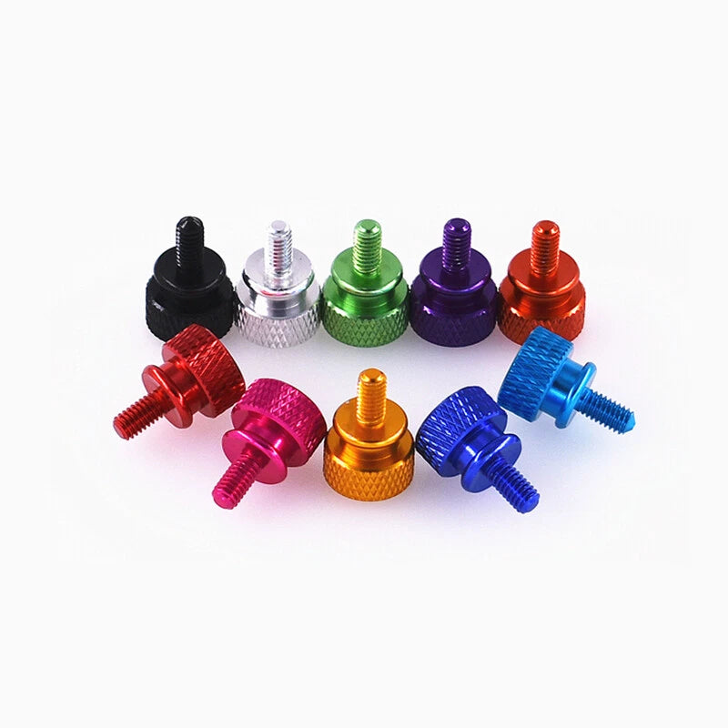Color Aluminum Alloy Flared-Collar Knurled-Head Thumb Screws M6 Metric 14-50mm