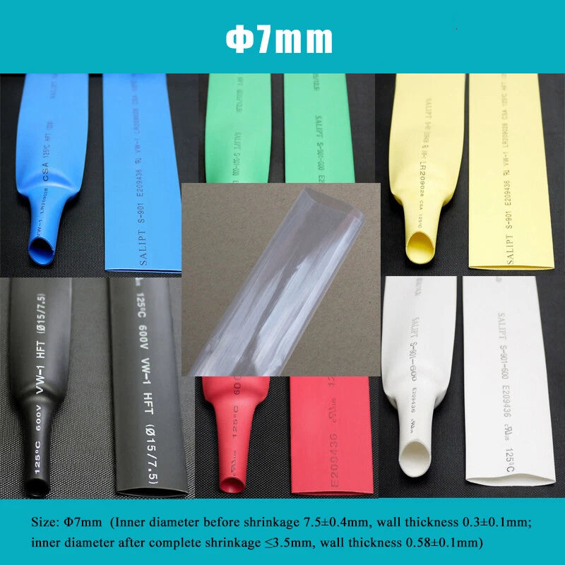 7mm Heat Shrink Tubing 2:1 – Electrical Wire Sleeve & Cable Wrap