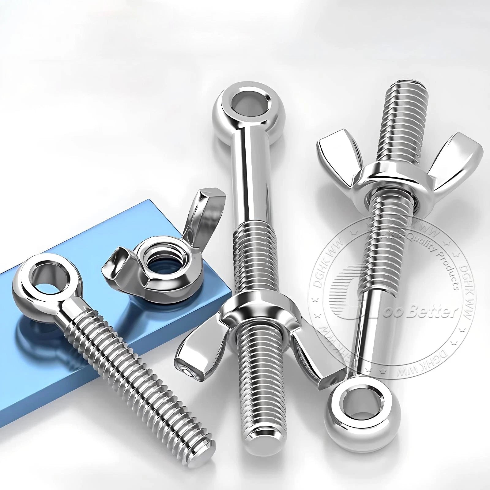 Eye Bolts with Nut — Forged Stainless Steel Threaded Ring Hanging Screws